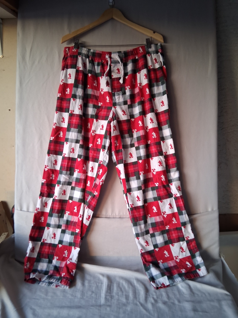 Unisex Disney Mickey Mouse Drawstring Lounge Pajama Pants  : Red/White : XXL